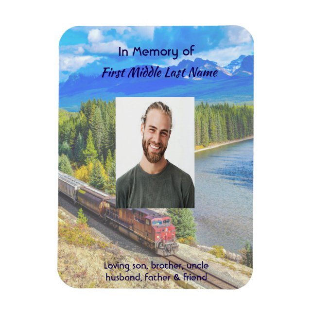 Memorial Memory Card Train Rail Tram Railway Magnet (Vertikal)