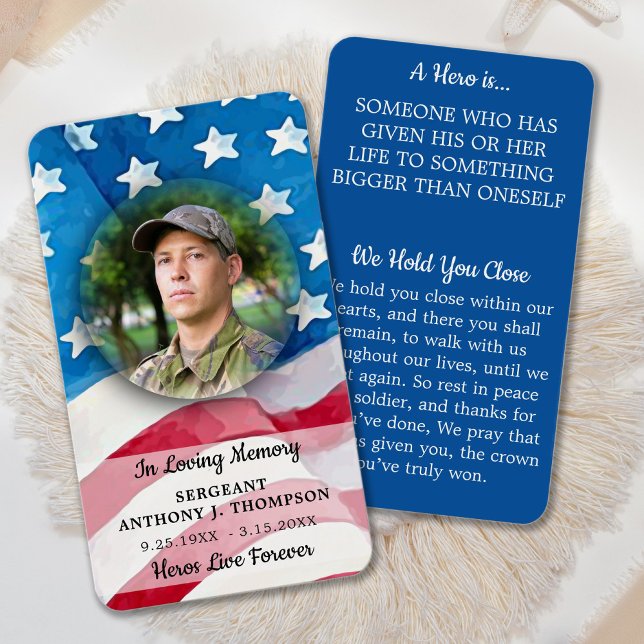 Memorial Military Fallen Soldier Prayer Card (Von Creator hochgeladen)