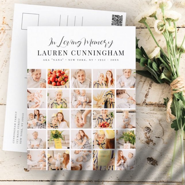 Memorial Minimalistisch Modern Simple 25 Foto Coll Postkarte (Von Creator hochgeladen)