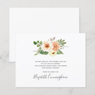 Memorial Modern Blume Floral Foliage Botanicals Dankeskarte