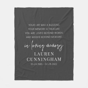Memorial Modern Elegant Einfaches Design Fleecedecke