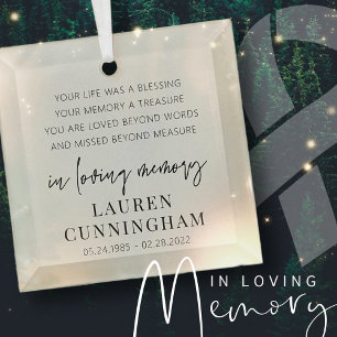 Memorial Modern Elegant Einfaches Design Ornament Aus Glas
