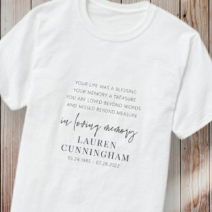 Memorial Modern Elegant Einfaches Design T-Shirt