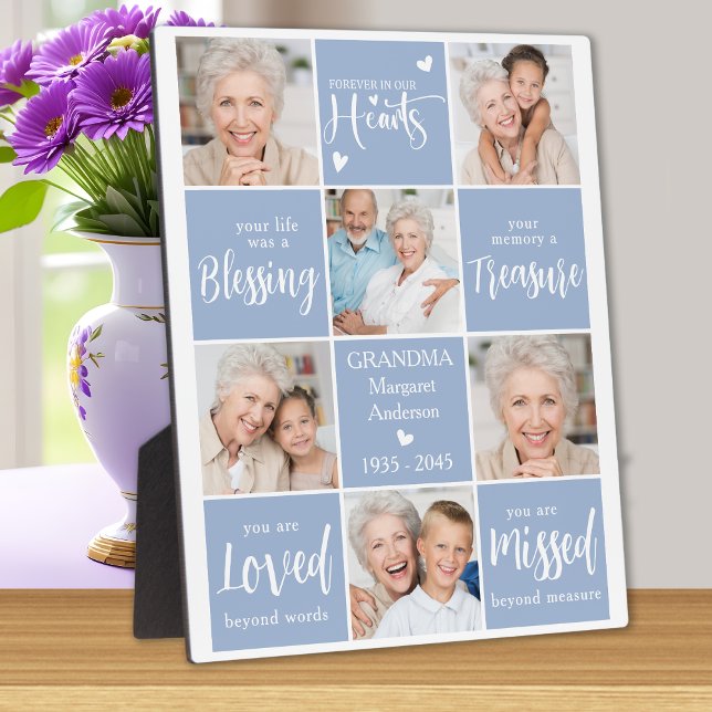 Memorial Modern Personalisiert Family Multi Foto Fotoplatte (Von Creator hochgeladen)