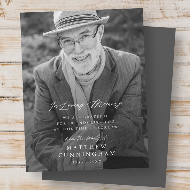 Memorial Modern Simple dans Carte photo de mémoire (Créateur téléchargé)