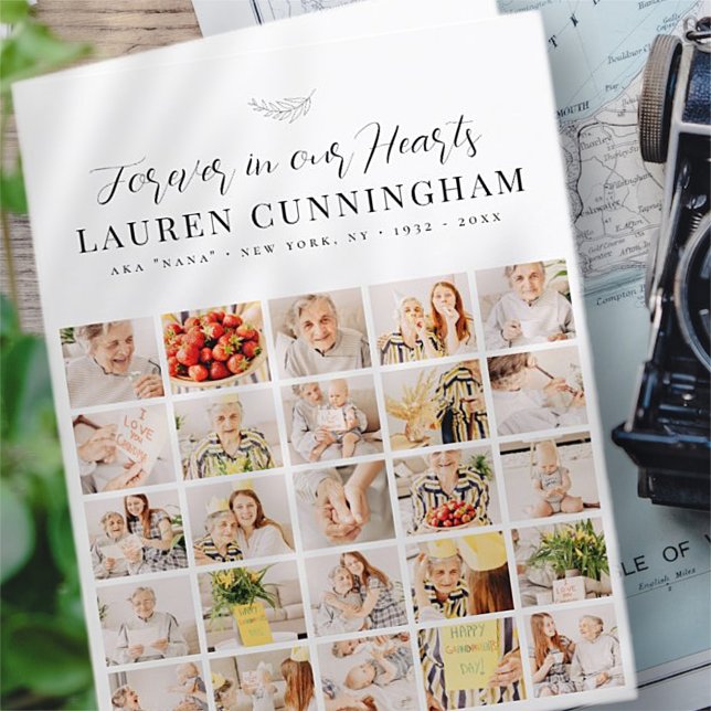 Memorial Modern Simple Minimalistisch 25 Foto Coll Dankeskarte (Von Creator hochgeladen)