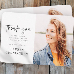 Memorial Modern Simple Minimalistisch Chic Foto Dankeskarte
