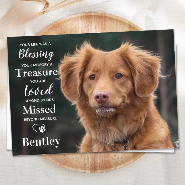 Memorial Modernes Personalisieren des Hunde-Foto-B Dankeskarte (Von Creator hochgeladen)