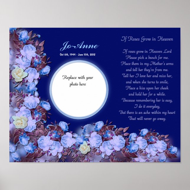Memorial - Mutter - IF Rose wachsen in Himmelgedic Poster (Vorne)