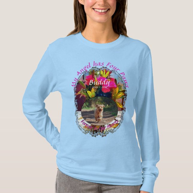 Memorial My Angel hat vier Paws Blume PM0001 T-Shirt (Vorderseite)