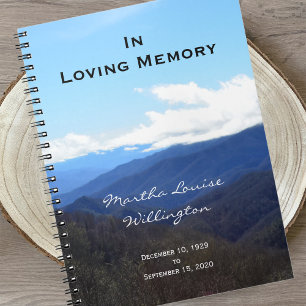 Memorial oder Funeral Gästebuchbuch-Berge Notizblock