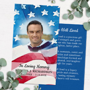 Mémorial Patriotique En Carte De Prière Mémoire Am