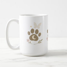 Memorial Paw mit Mond & Butterfly - Beileid Kaffeetasse
