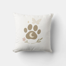 Memorial Paw mit Mond & Butterfly - Beileid Kissen