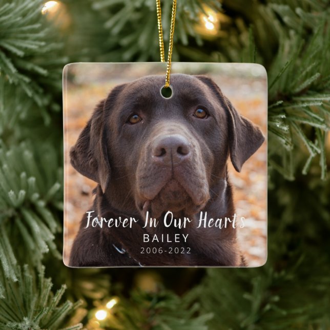 Memorial Personalisiert Dog Foto Keramikornament (Baum)