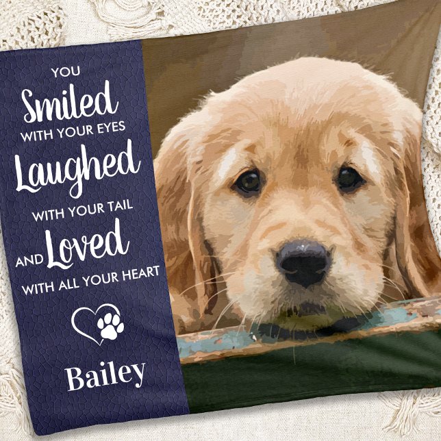 Memorial Personalisiert Modernes Dog Foto Fleecedecke (Von Creator hochgeladen)