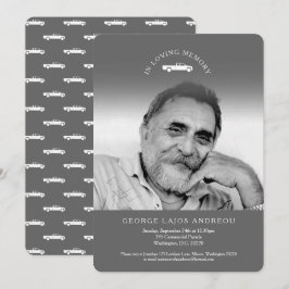 Mémorial photo gris camion invitations funéraires