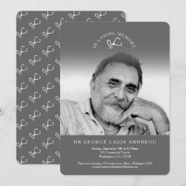Mémorial photo gris docteur invitations funéraires