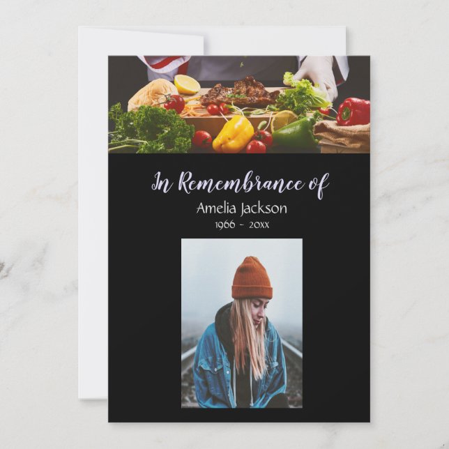 Memorial Photo Invitation Cook Chef Cuisine (Devant)