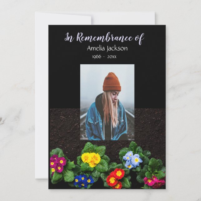 Memorial Photo Invitation Gardener Gardening Primu (Devant)