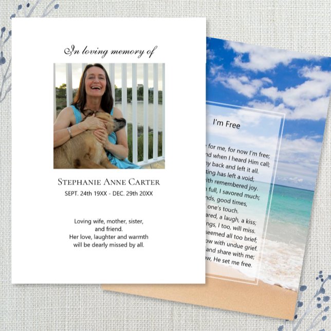 Mémorial photo Je suis Carte de prière gratuite 2 (Créateur téléchargé)