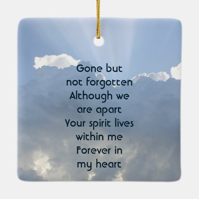Memorial Photo Prayer Heavenly Sky Keramikornament (Rückseite)