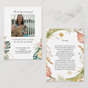 Mémorial Photo Tropical Je suis Carte de prière gr