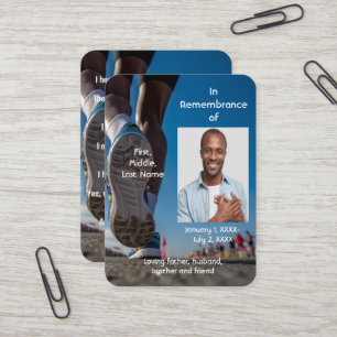 Memorial Pocket Card Athlete Marathon Runner Run Visitenkarte