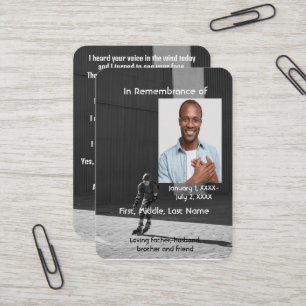 Memorial Pocket Card Athlete Rollerblade Skaten Visitenkarte