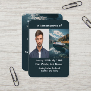 Memorial Pocket Card Bootschiff Motorboot Visitenkarte