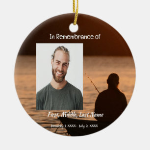 Memorial Pocket Card Fischerei Fischer Keramik Ornament