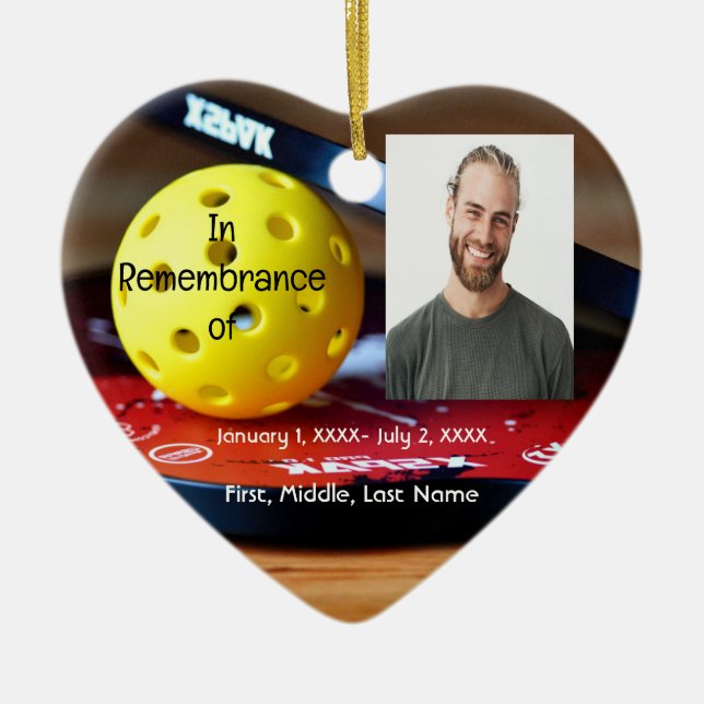 Memorial Pocket Card Pickleball Sport Keramik Ornament (Vorne)