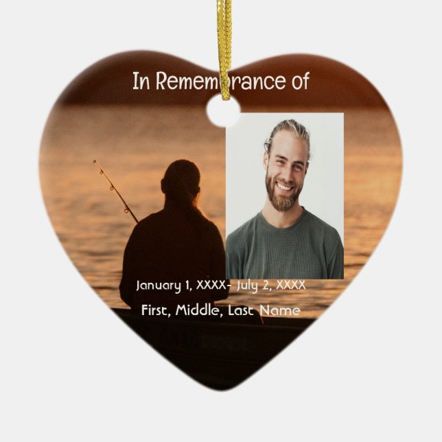 Memorial Pocket Card Seefischerei Keramik Ornament (Vorne)