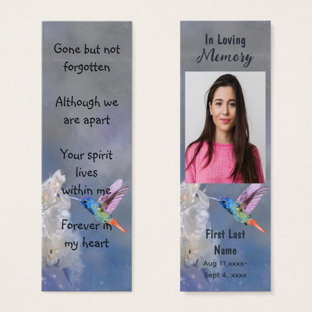 Memorial Prayer Card Beerdigung Natur Lesezeichen (Vorne & Hinten)