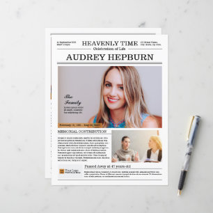 Memorial Program Newspaper Template
