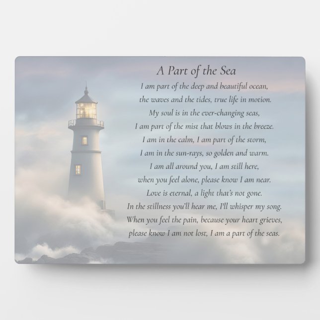 Memorial Remembrance Tribute Nautical Ocean Spirit Fotoplatte (Vorderseite)