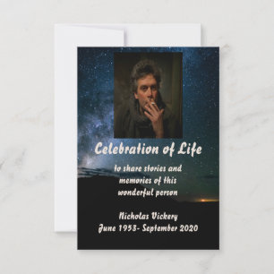 Memorial Service Custom Person Stars Milky Way Einladung