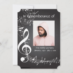 Memorial Service Einladen von Musiknoten Einladung