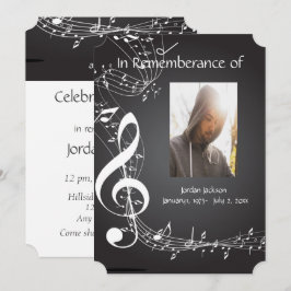 Memorial Service Einladen von Musiknoten Einladung