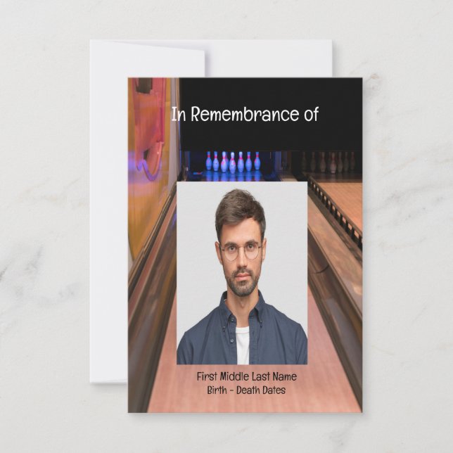 Memorial Service Invitation Bowling Lane Bowler (Devant)