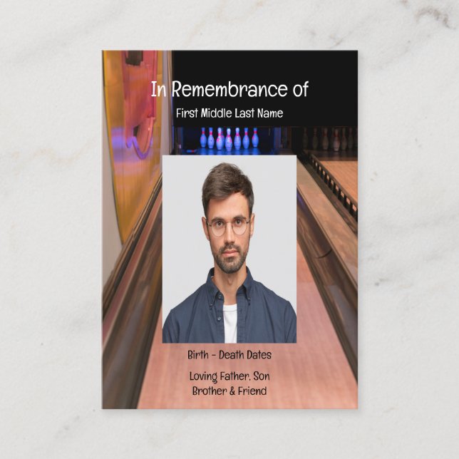 Memorial Service Invitation Bowling Lane Bowler (Devant)