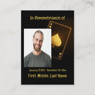 Memorial Service Invite Poker Card Game  Visitenkarte