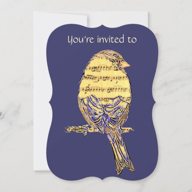 Memorial Service Musique Invitation avec Bird (Devant)