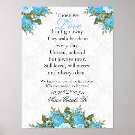 Memorial Sign - Baby Blue Blume Poster