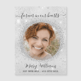 Memorial silberne Glitzern Foto Liebe Magnet