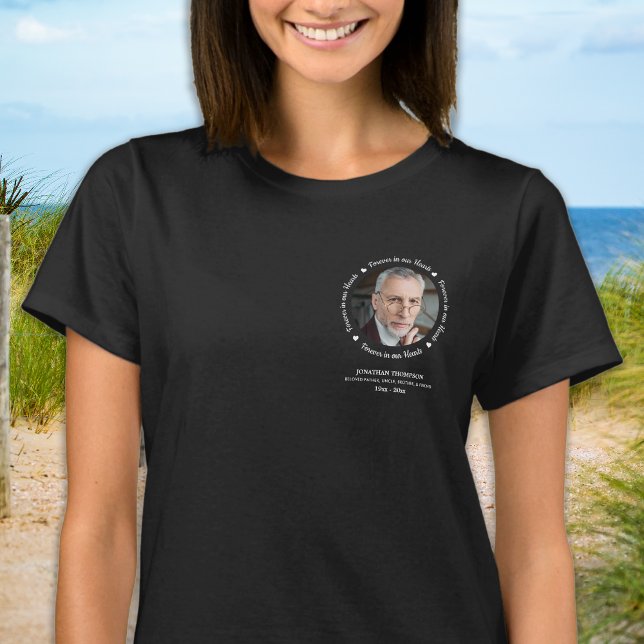 Memorial Simple Foto Personalisiert Keepake T-Shirt (Von Creator hochgeladen)