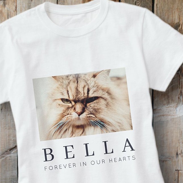 Memorial Simple Modern Chic Family Foto T-Shirt (Von Creator hochgeladen)