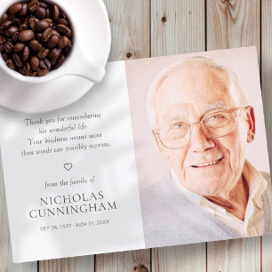 Memorial Simple Modern Foto Dankeskarte