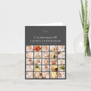 Memorial Simple Modern Minimalistisch 25 FotoColla Dankeskarte