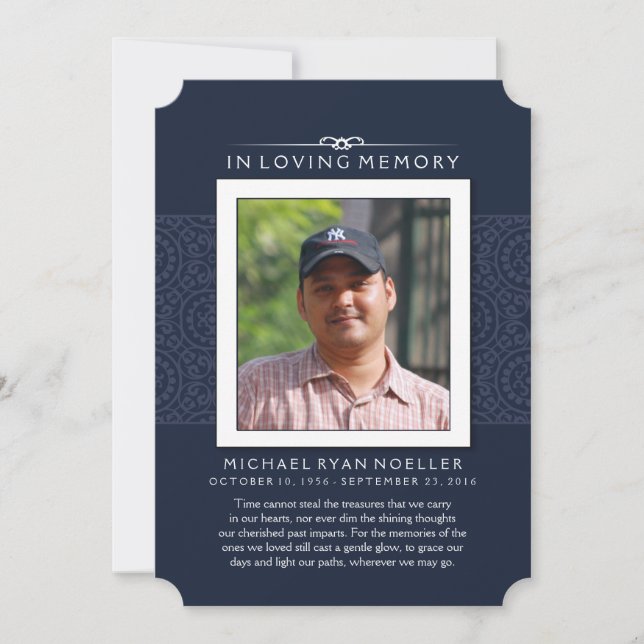 Memorial Vielen Dank Deep Blue Foto PERHAPS POEM Dankeskarte (Vorderseite)